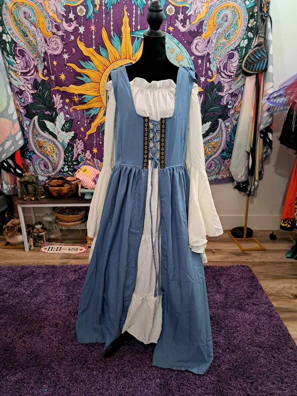 Bluebell Cottage Maiden • 2-Pc Irish Ren Faire Dress • L/XL + One Size Chemise